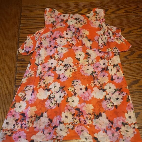 CAbi lush floral cold shoulder blouse sz small - Picture 5 of 5